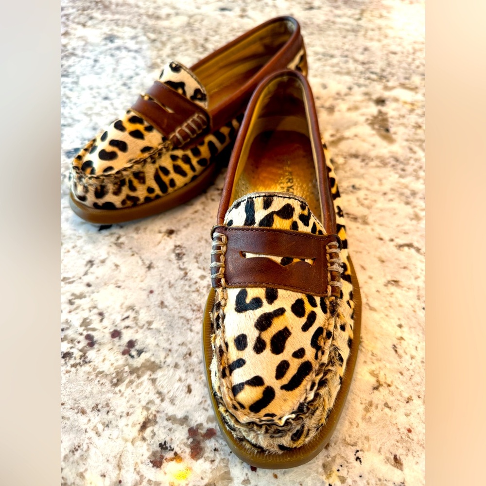 Sperry Leopard Print Loafers